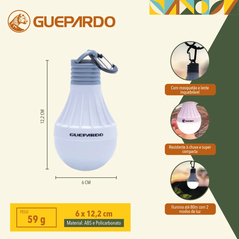 Lâmpada inteligente de LED Guepardo Tent Megalite - Imagem 2